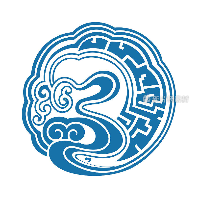 Chinese style circular decorative pattern